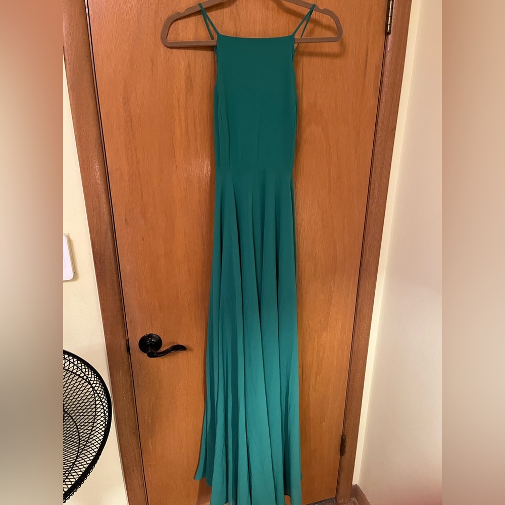 green ball gown/maxi dress lulus